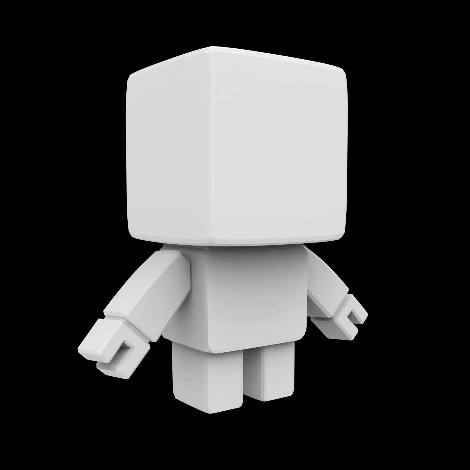 Boxy Robot Figurine 3D Print Model 3D print model_4