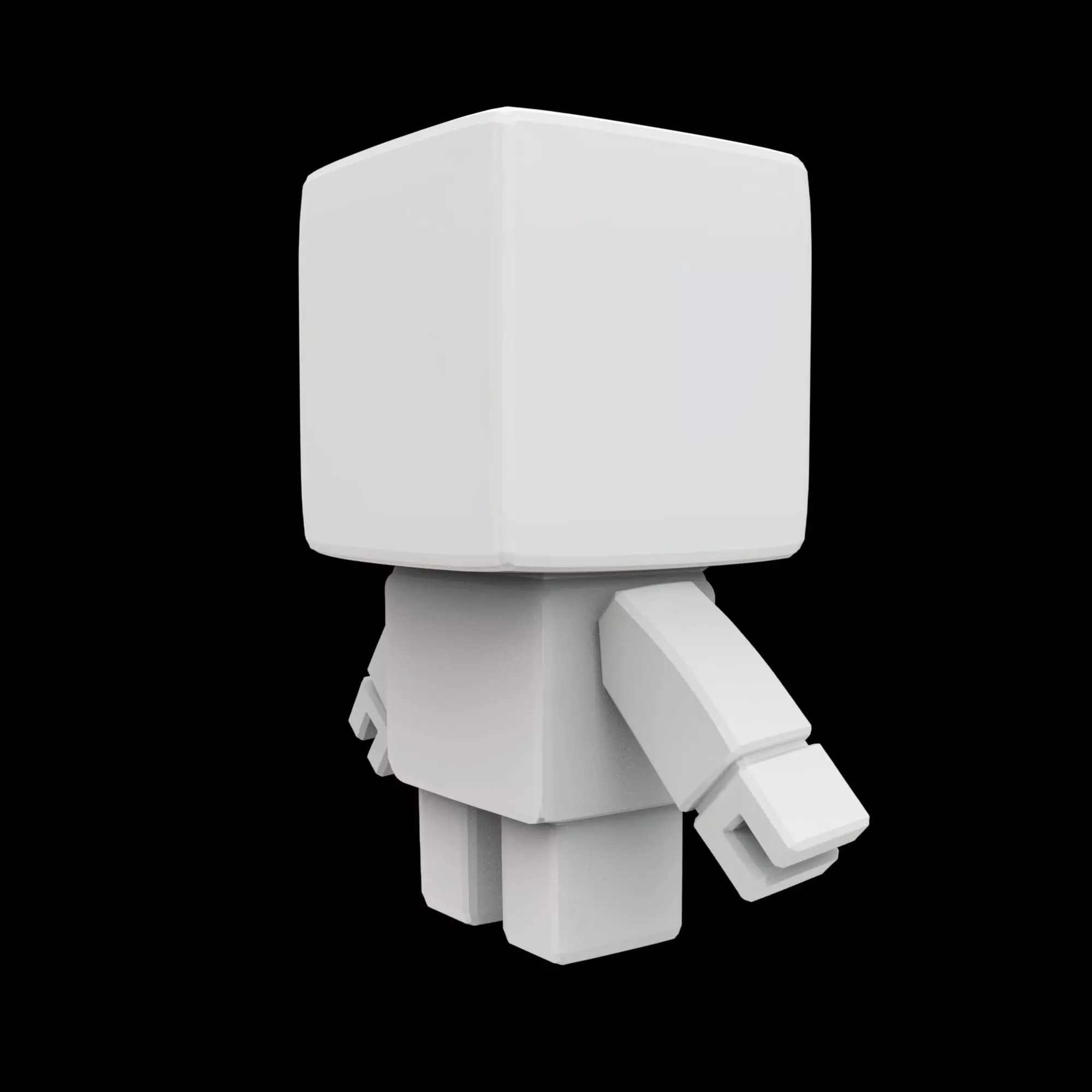 Boxy Robot Figurine 3D Print Model 3D print model_3