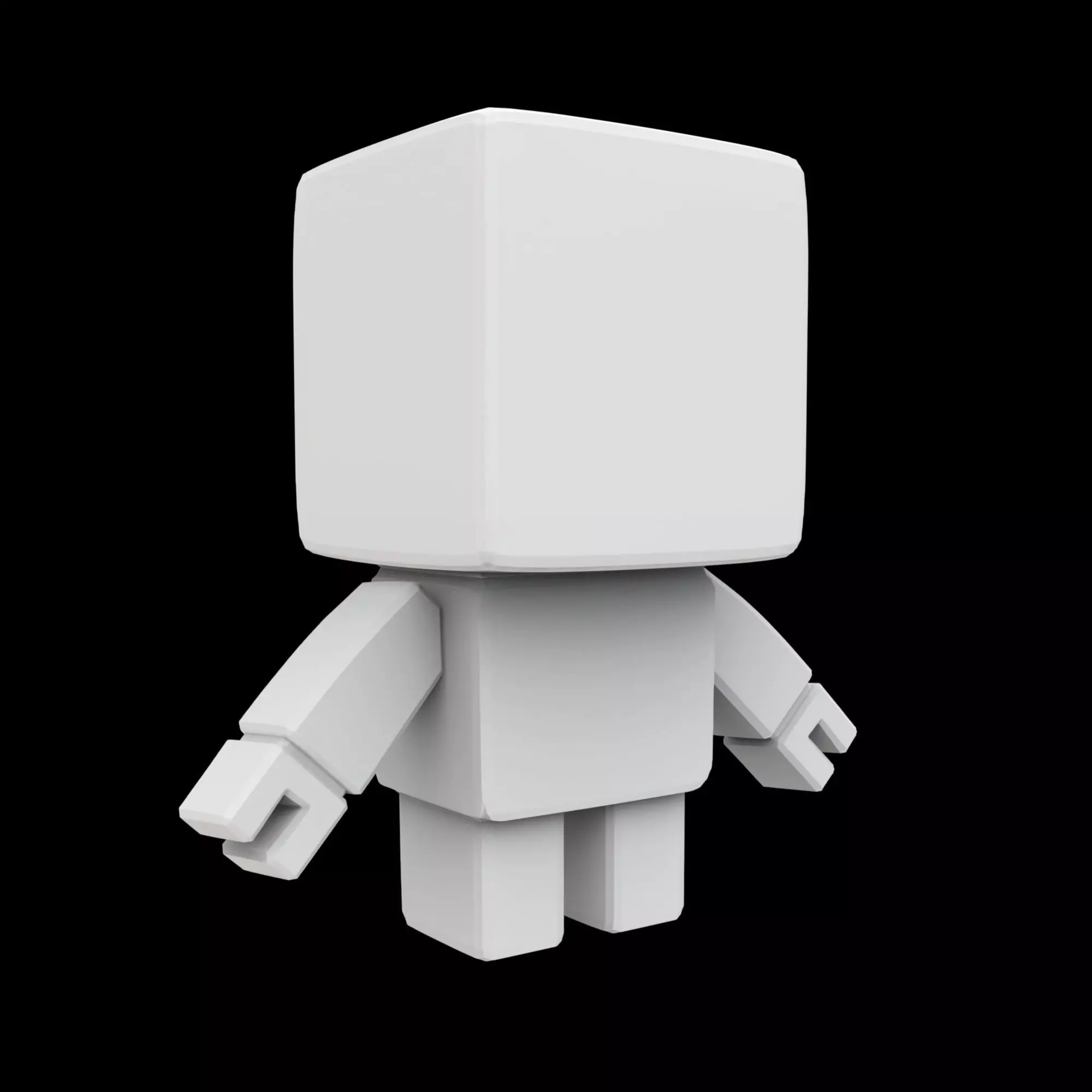Boxy Robot Figurine 3D Print Model 3D print model_0