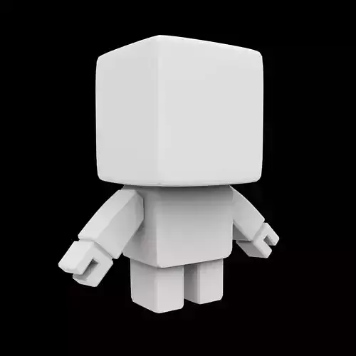 Boxy Robot Figurine 3D Print Model