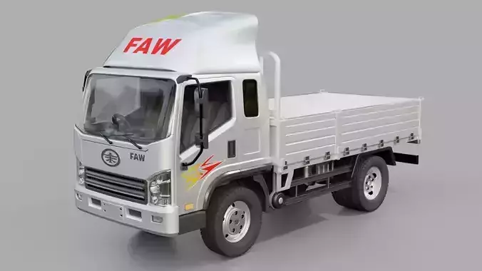Faw Tiger Flatbed Truck 3D model