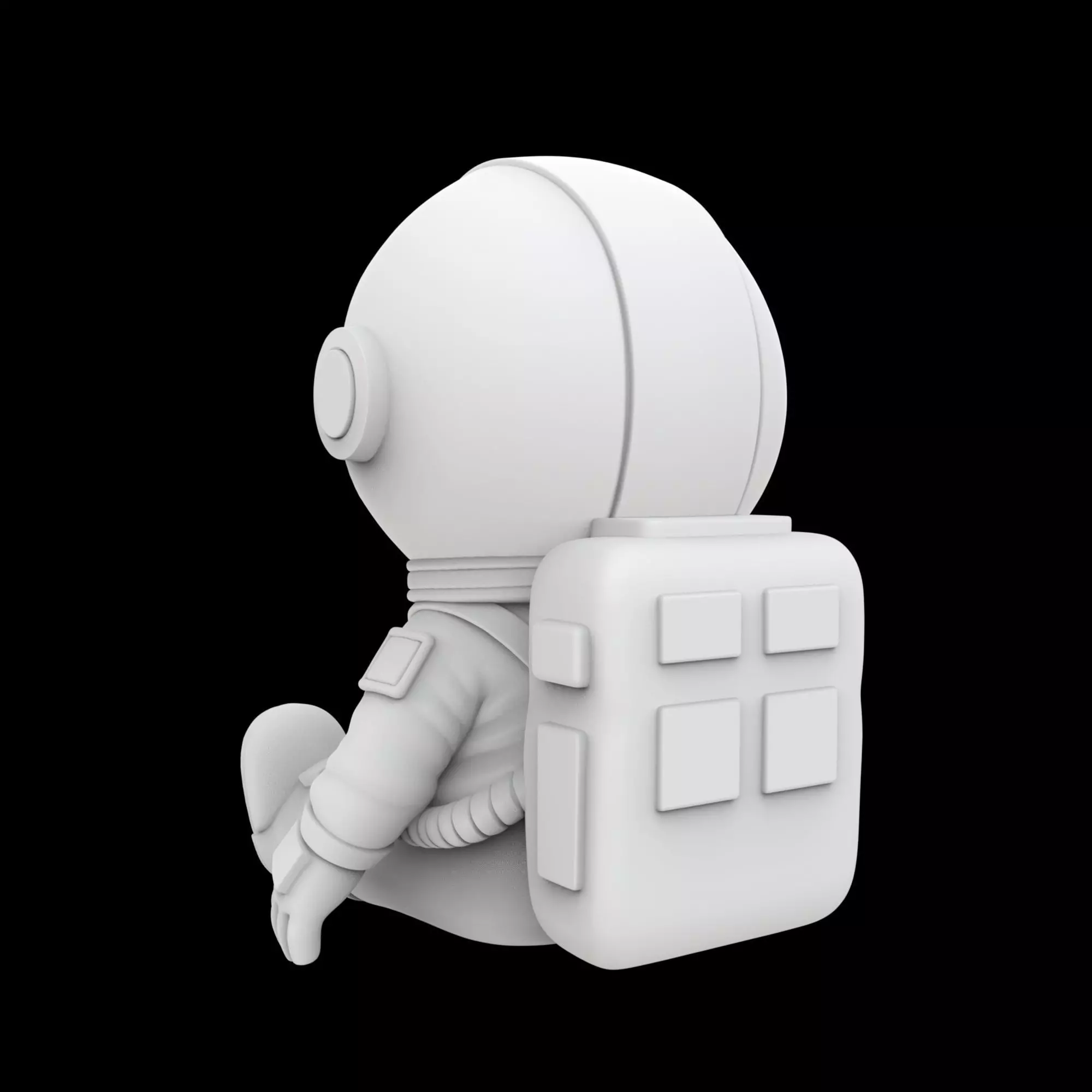 Cartoon Astronaut Sitting 3D Print Model 3D print model_2