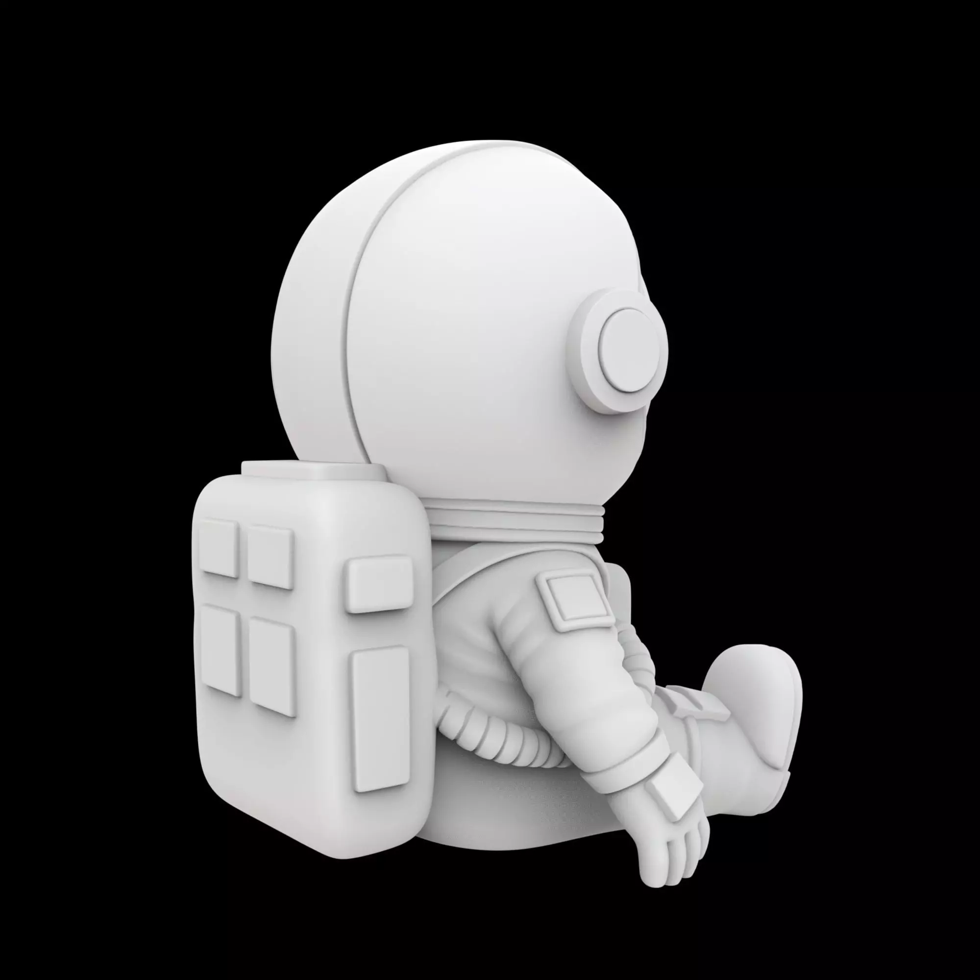 Cartoon Astronaut Sitting 3D Print Model 3D print model_3