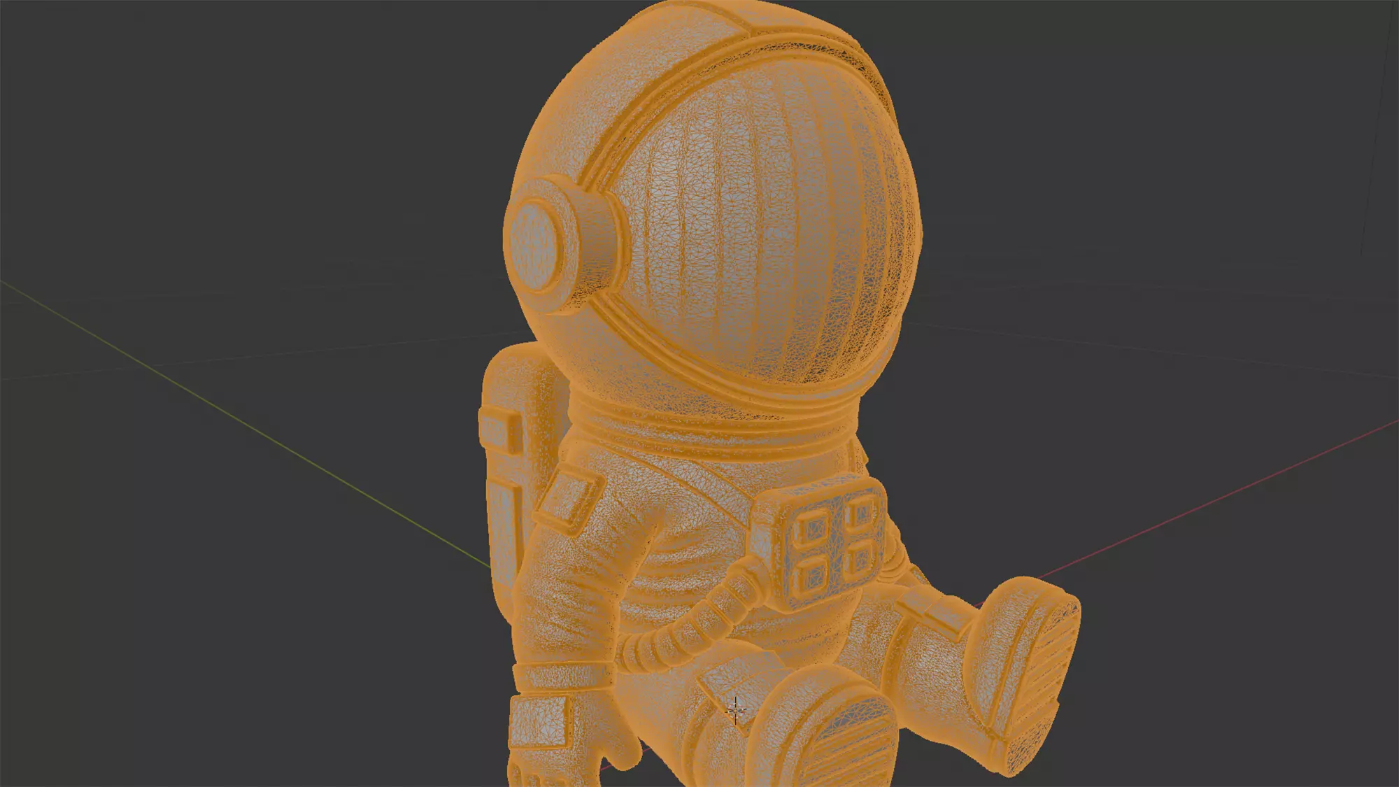 Cartoon Astronaut Sitting 3D Print Model 3D print model_5