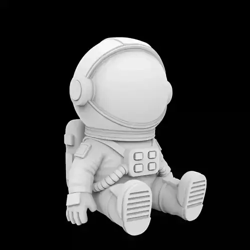 Cartoon Astronaut Sitting 3D Print Model