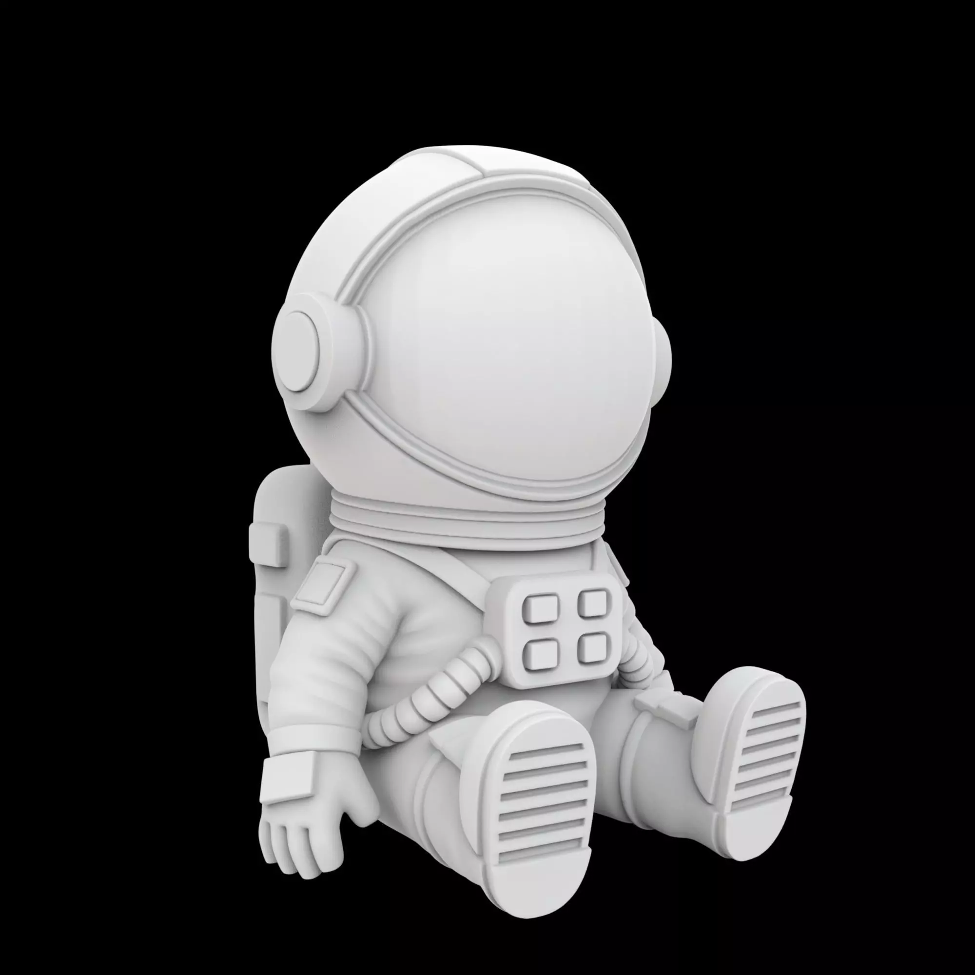 Cartoon Astronaut Sitting 3D Print Model 3D print model_4