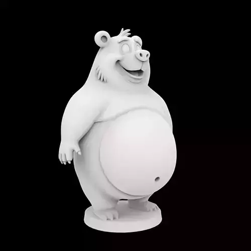 Cartoon Bear Figurine 3D Print Model