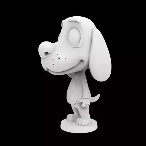 Cartoon Dog Figurine 3D Print Model