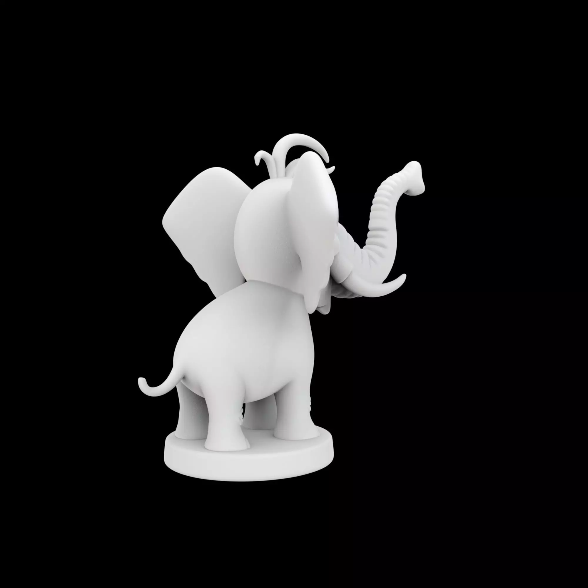 Cartoon Elephant Figurine 3D Print Model 3D print model_4