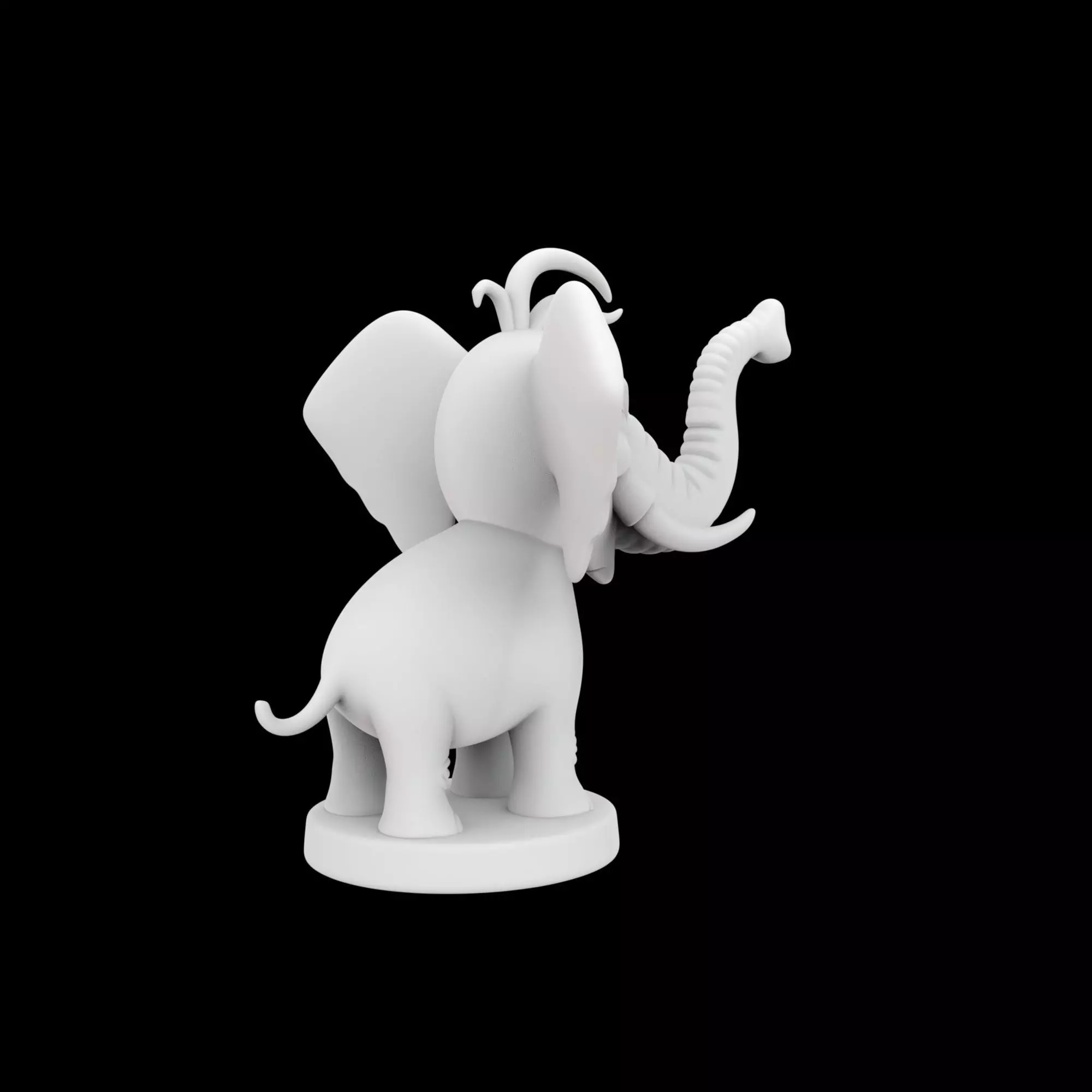Cartoon Elephant Figurine 3D Print Model 3D print model_0