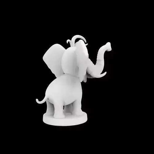 Cartoon Elephant Figurine 3D Print Model