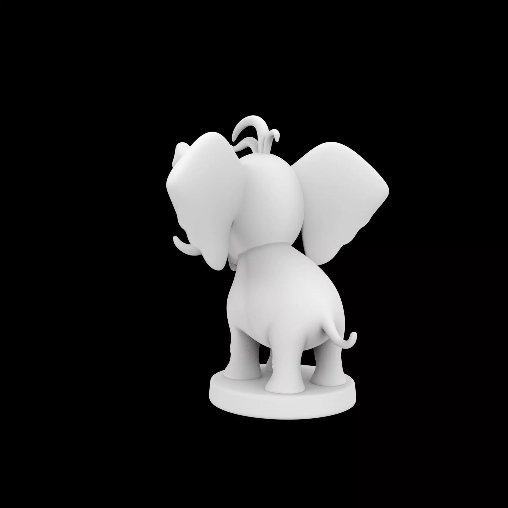 Cartoon Elephant Figurine 3D Print Model 3D print model_3