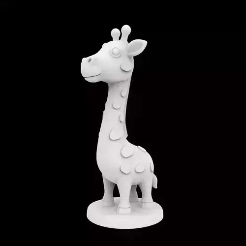 Cartoon Giraffe Figurine 3D Print Model