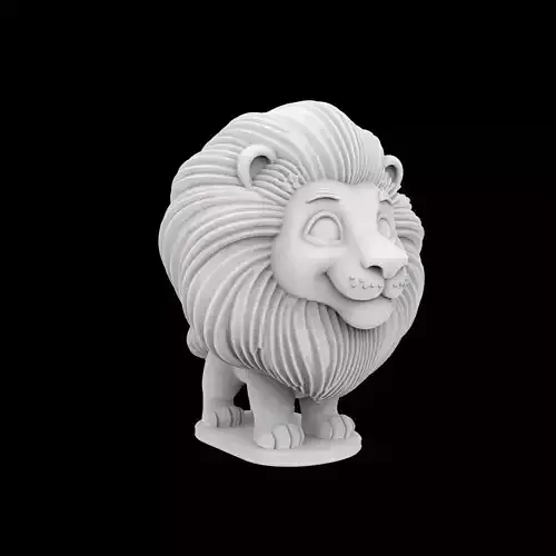 Cartoon Lion Figurine 3D Print Model