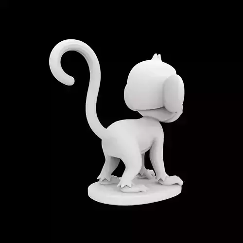 Cartoon Monkey Figurine 3D Print Model