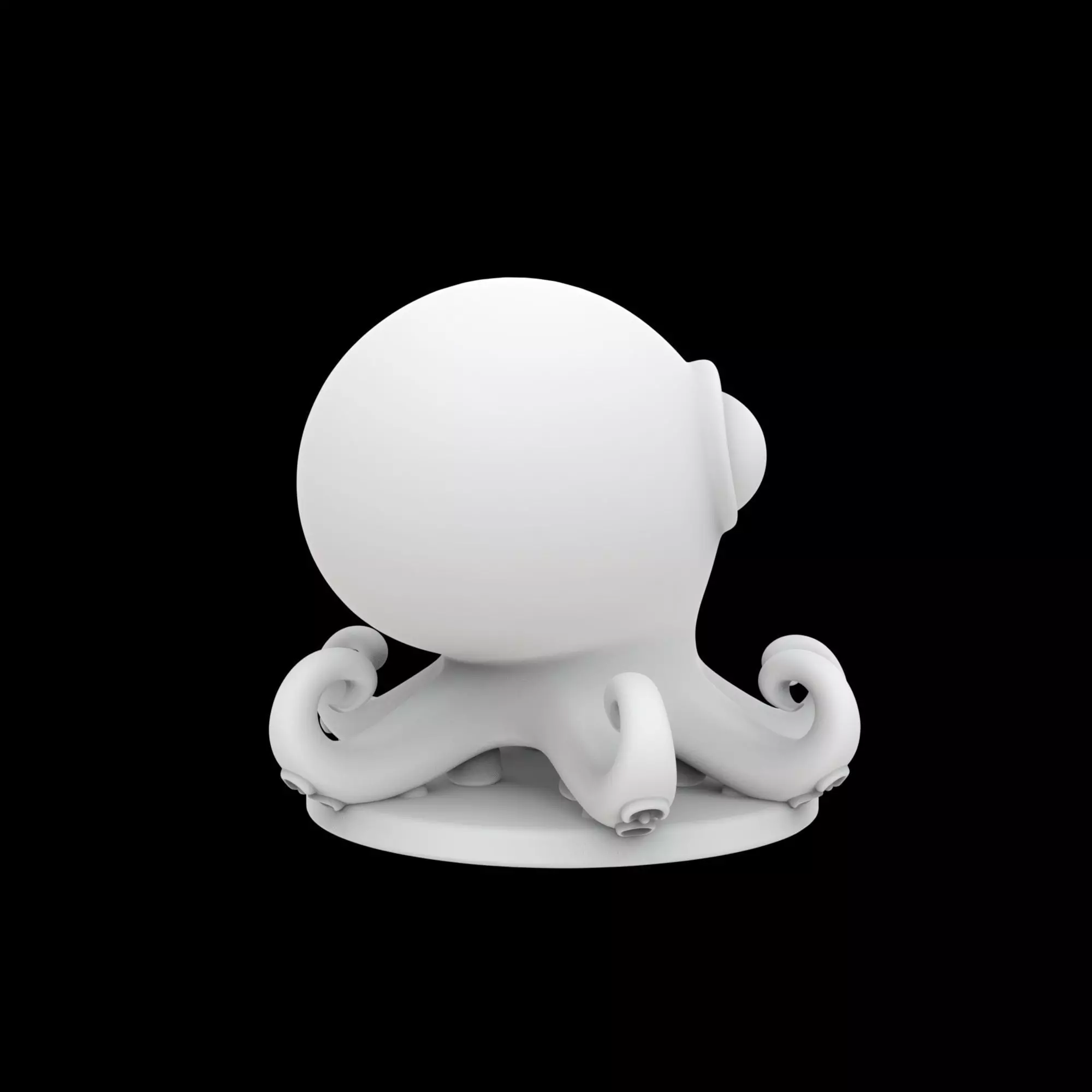 Cartoon Octopus Figurine 3D Print Model 3D print model_4