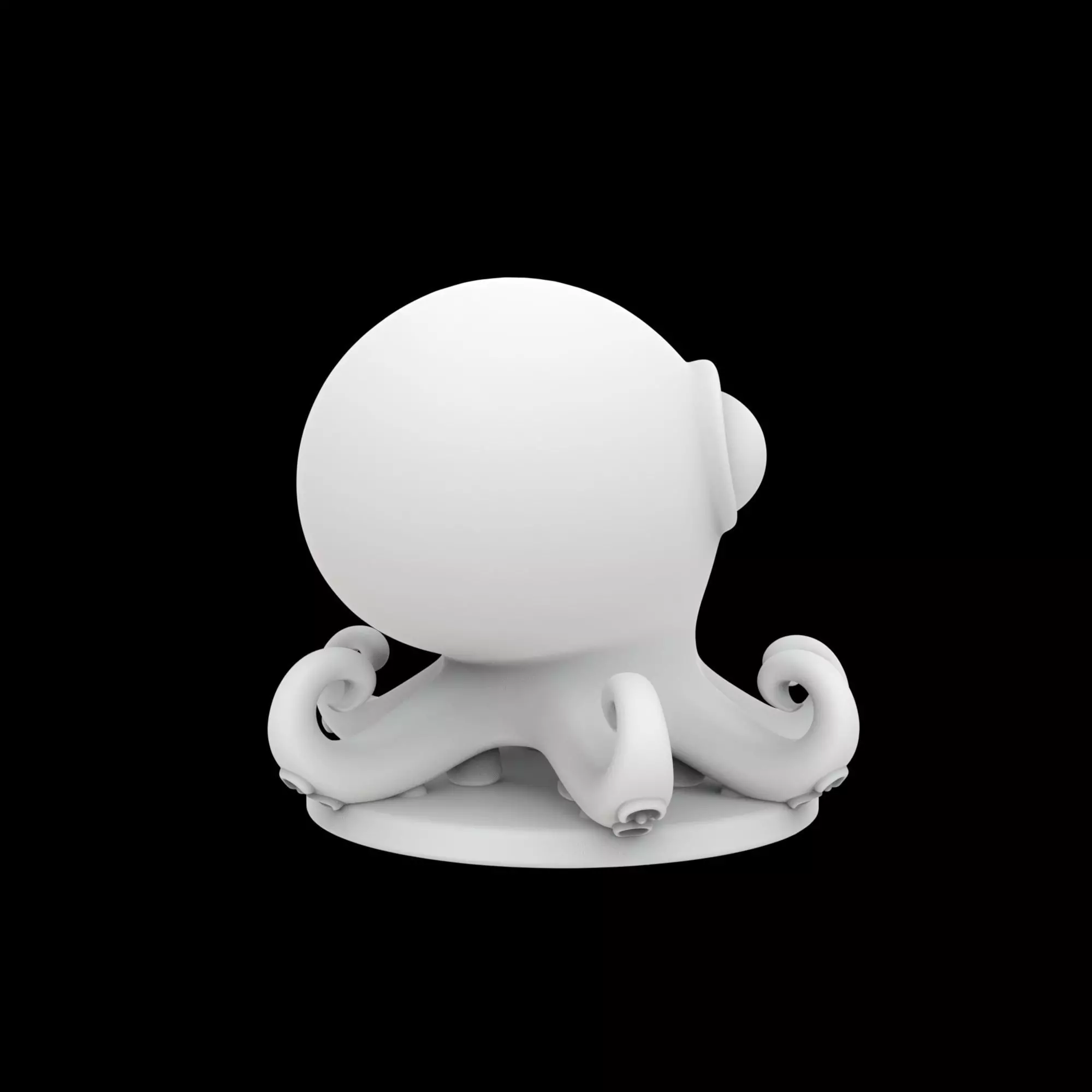 Cartoon Octopus Figurine 3D Print Model 3D print model_0