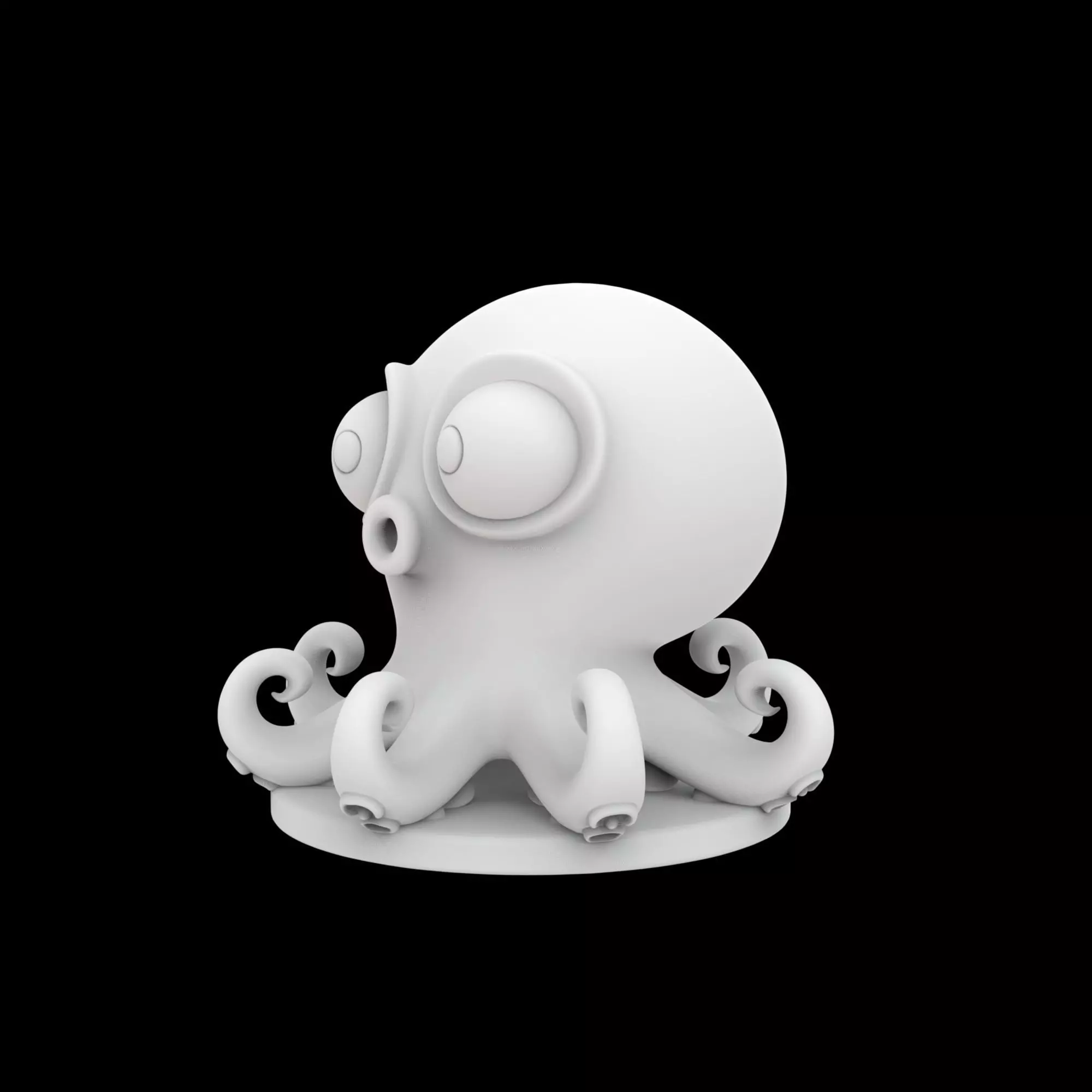 Cartoon Octopus Figurine 3D Print Model 3D print model_2