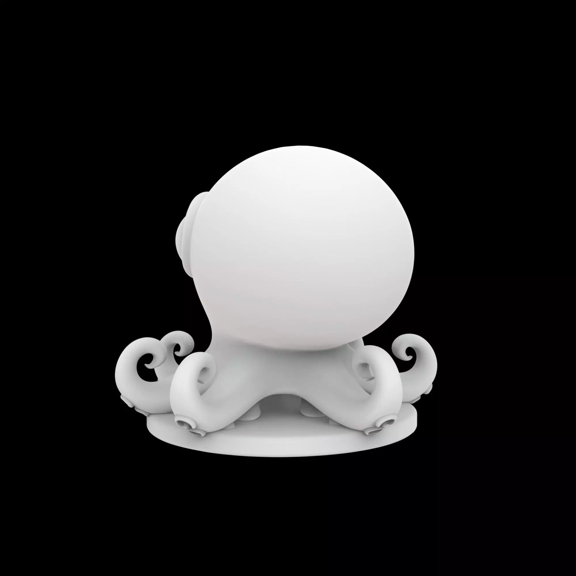 Cartoon Octopus Figurine 3D Print Model 3D print model_3