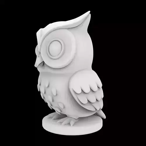 Cartoon Owl Figurine 3D Print Model
