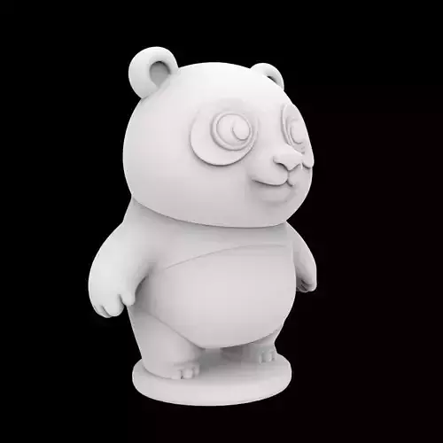 Cartoon Panda Figurine 3D Print Model
