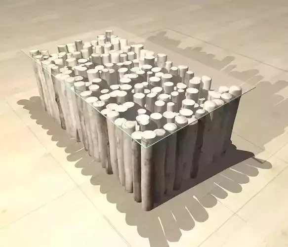 low table log of wood