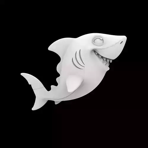 Cartoon Shark Figurine 3D Print Model