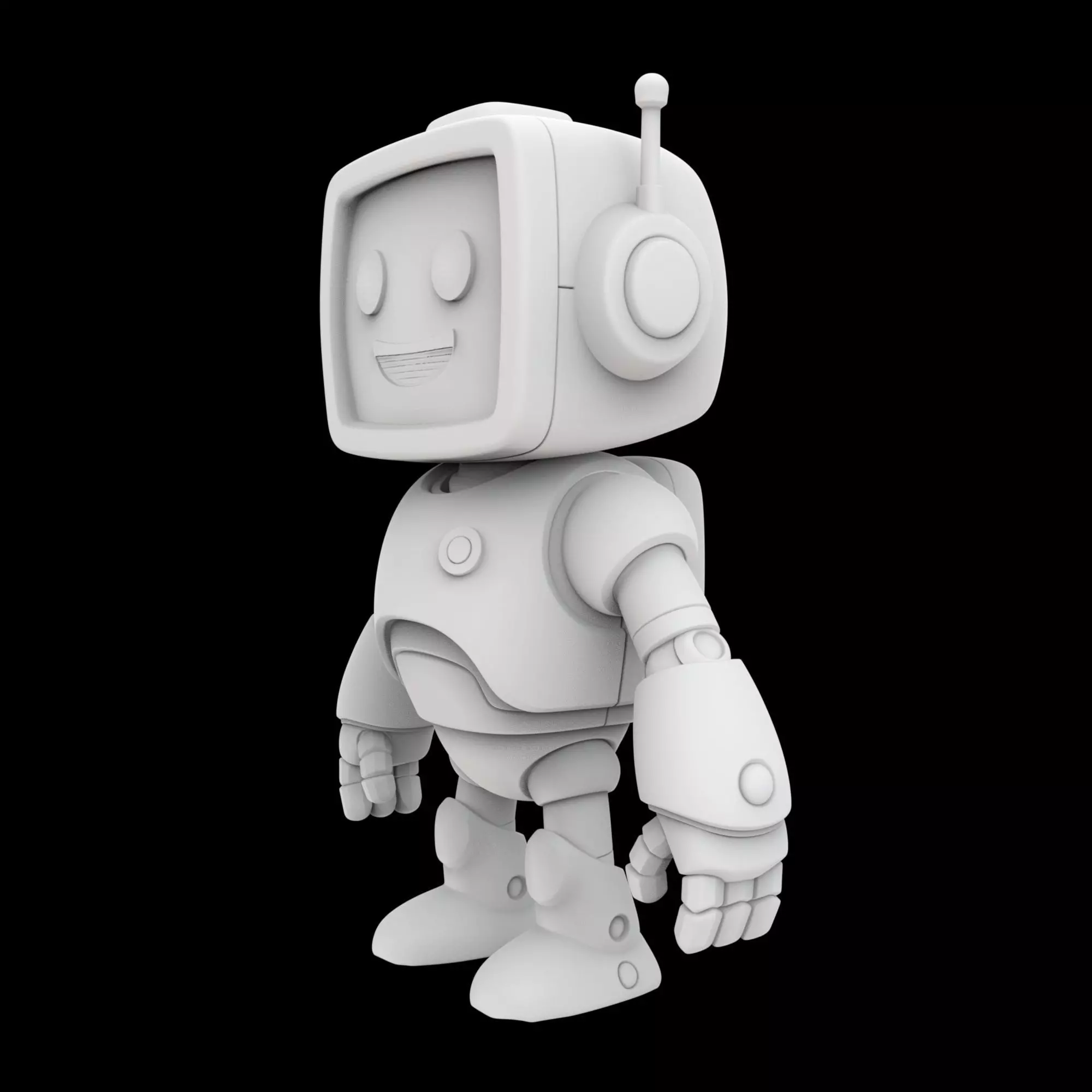 Friendly Robot Figurine 3D Print Model 3D print model_1