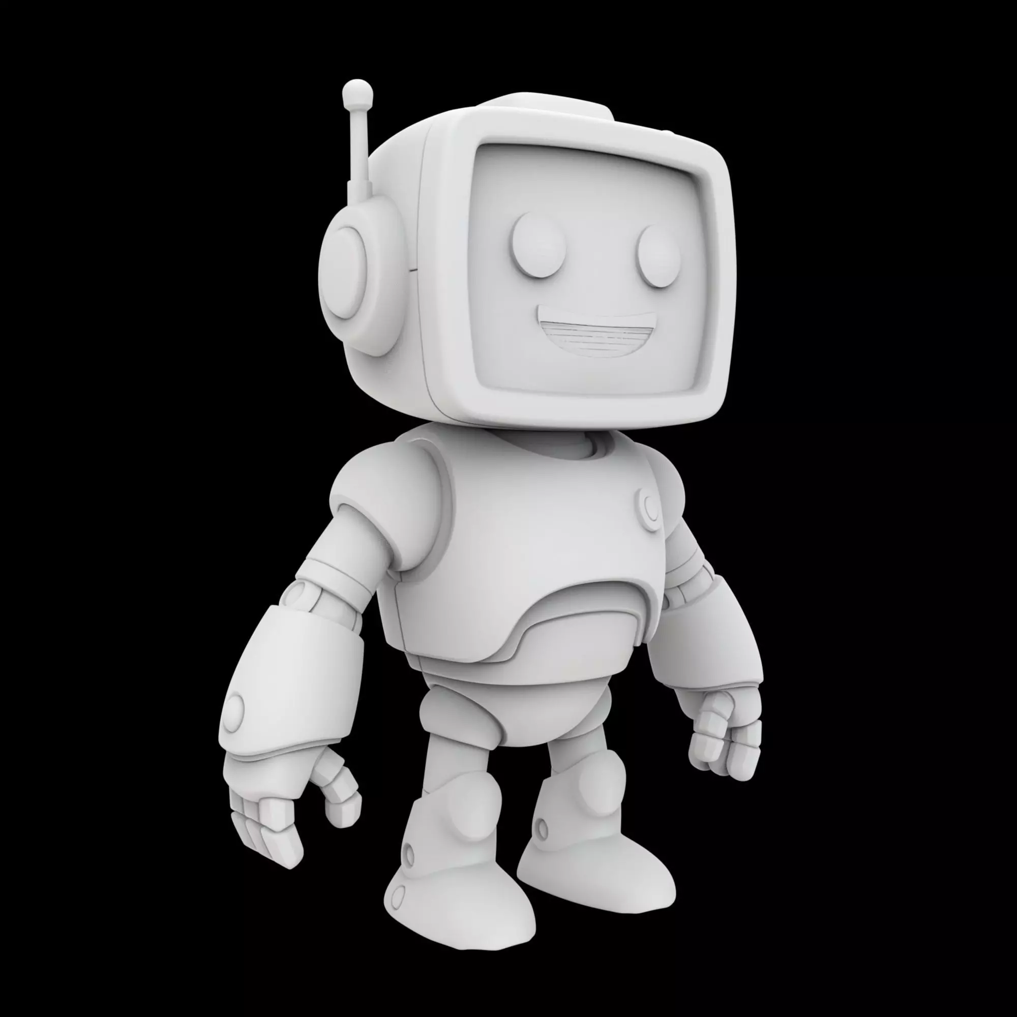 Friendly Robot Figurine 3D Print Model 3D print model_0
