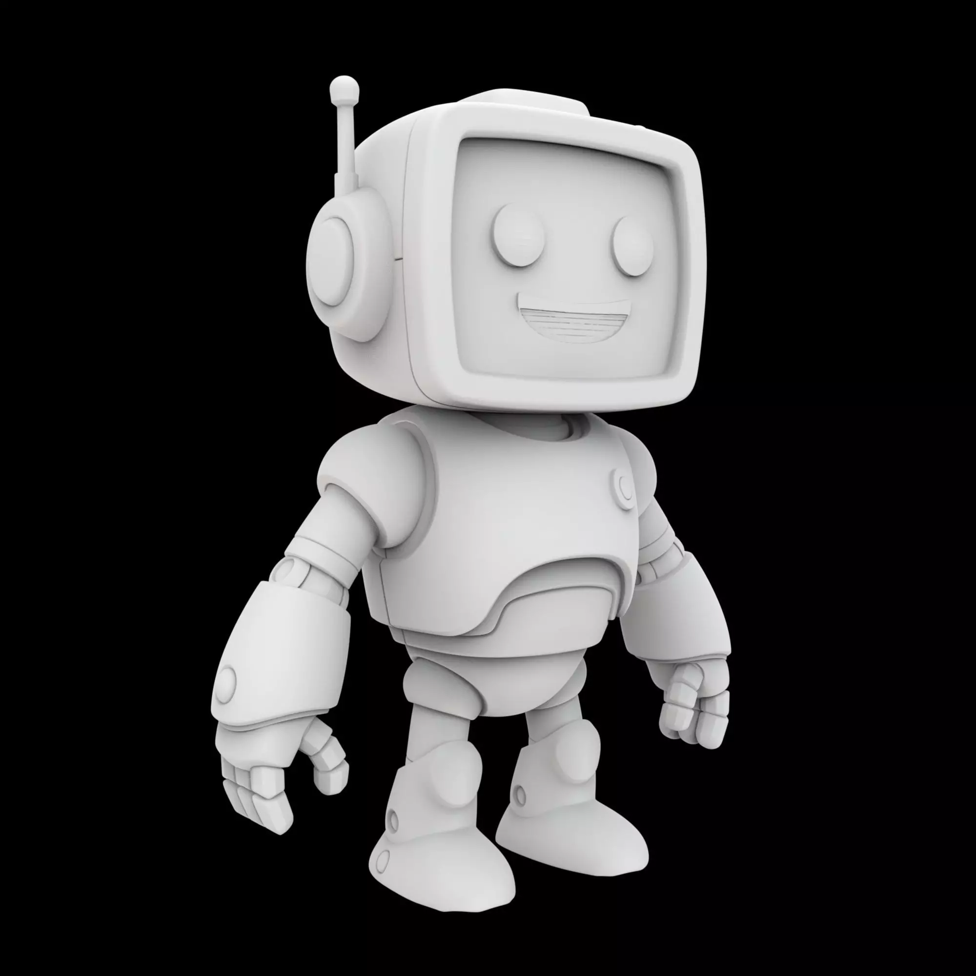 Friendly Robot Figurine 3D Print Model 3D print model_4