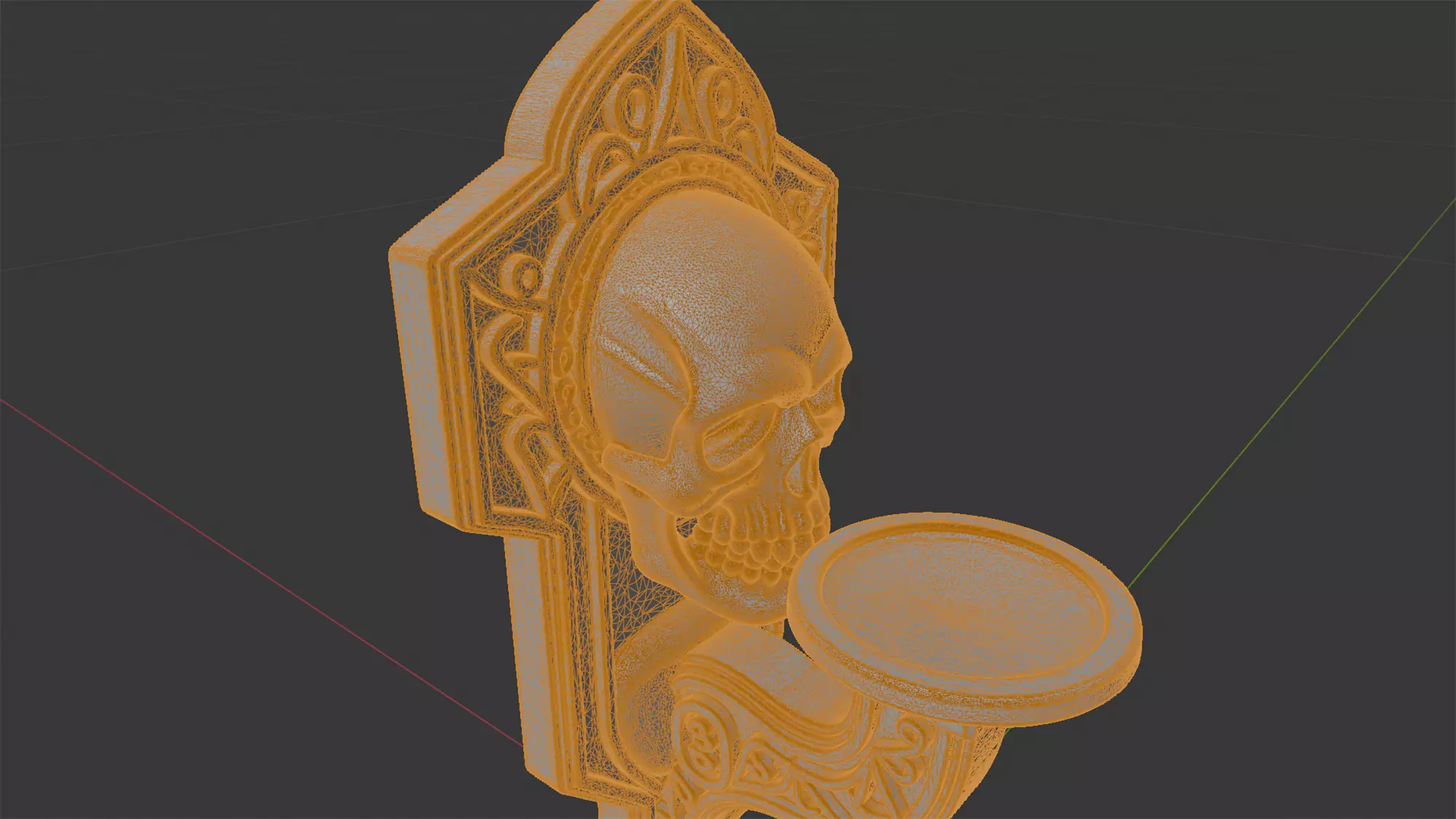 Gothic Skull Candle Sconce 3D Print Model 3D print model_5