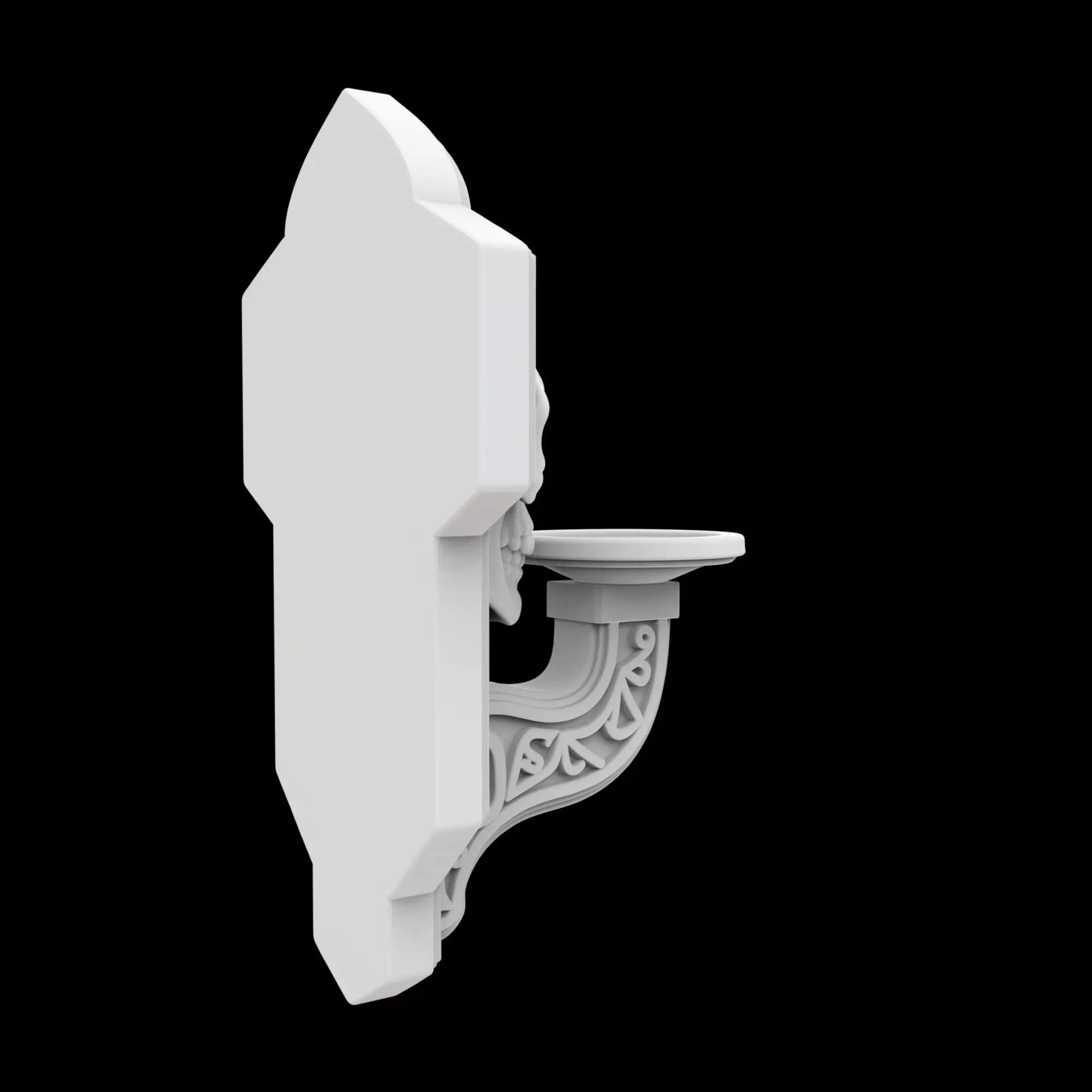 Gothic Skull Candle Sconce 3D Print Model 3D print model_0