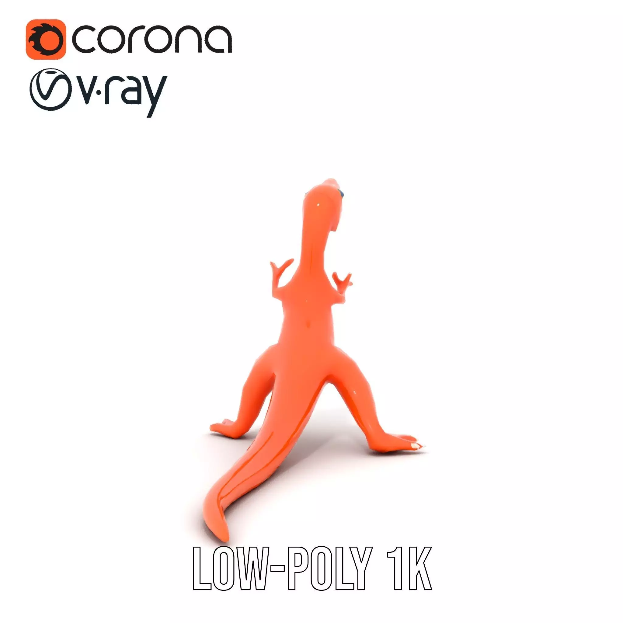 Orange Dinosaur Figure model pack Low-poly 3D model_28