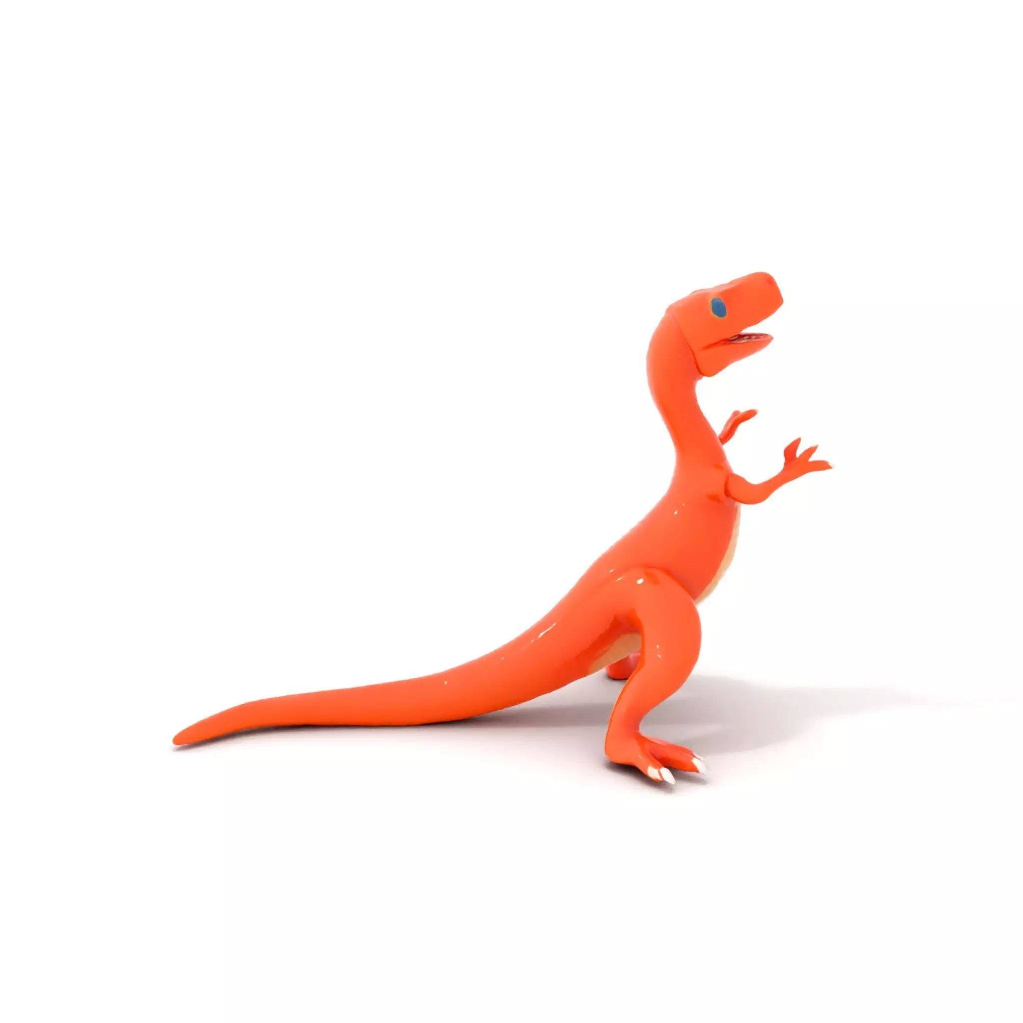 Orange Dinosaur Figure model pack Low-poly 3D model_0