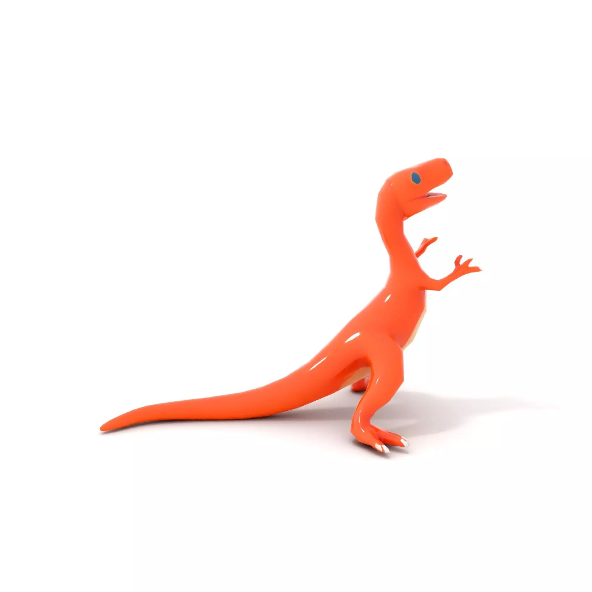 Orange Dinosaur Figure model pack Low-poly 3D model_7