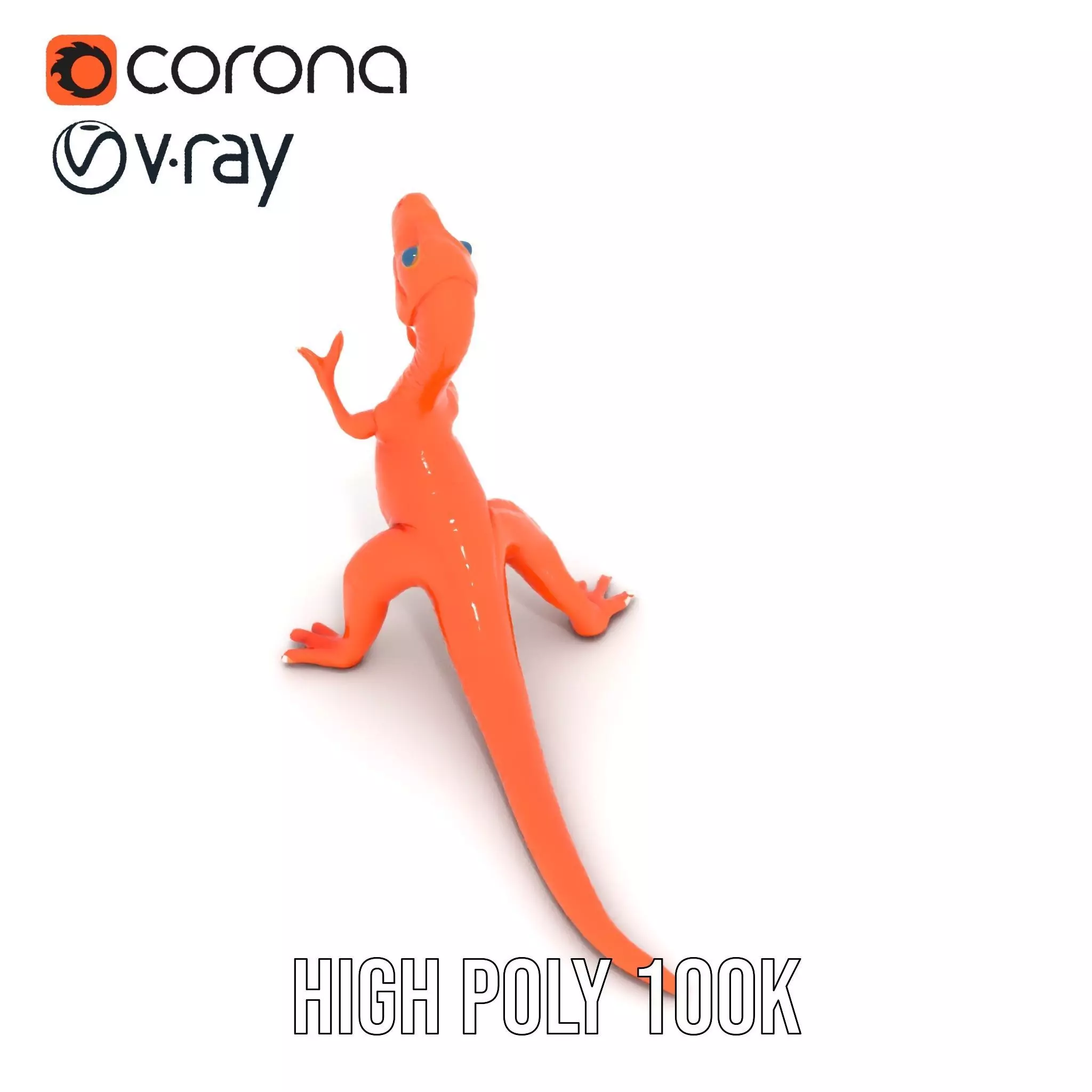 Orange Dinosaur Figure model pack Low-poly 3D model_31