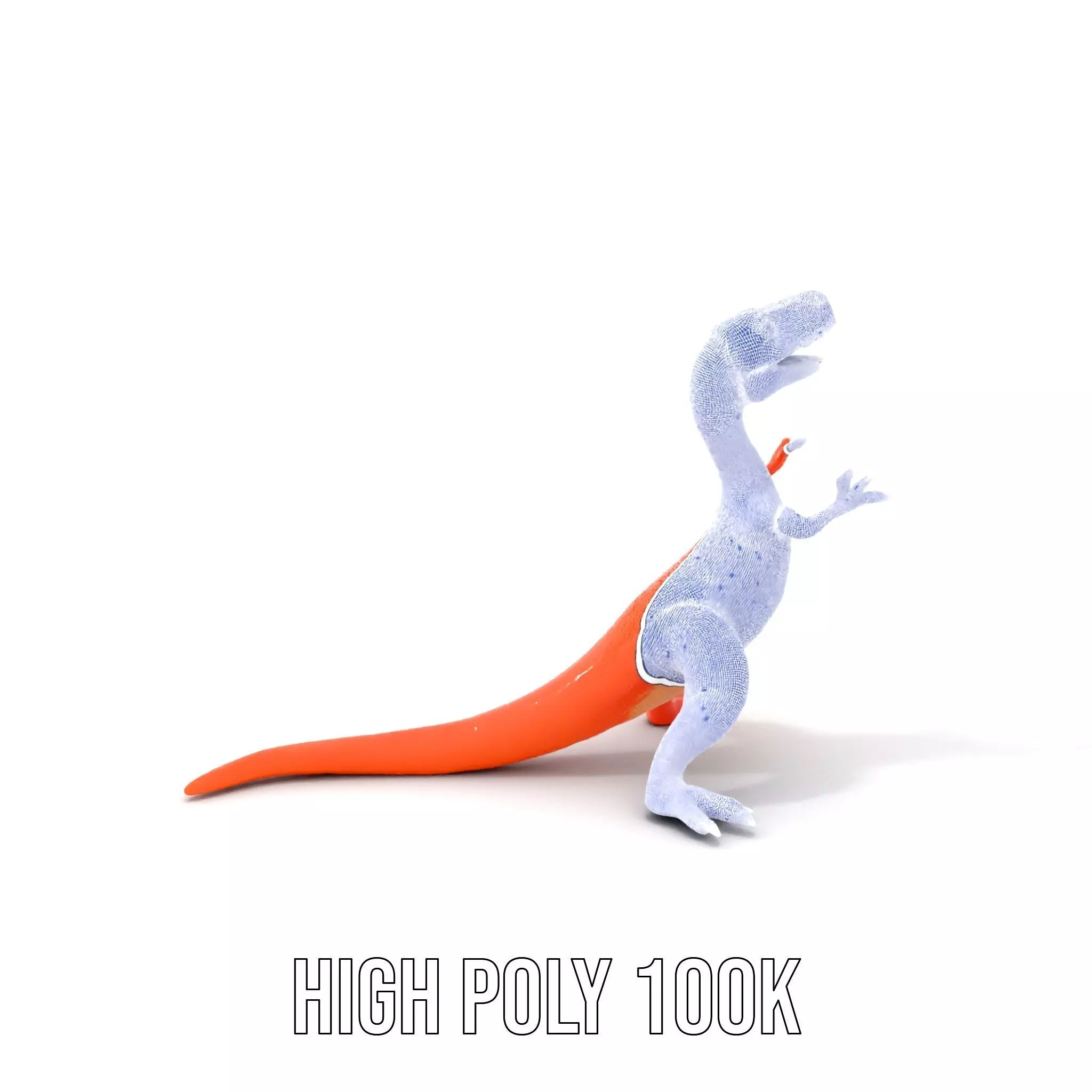 Orange Dinosaur Figure model pack Low-poly 3D model_4