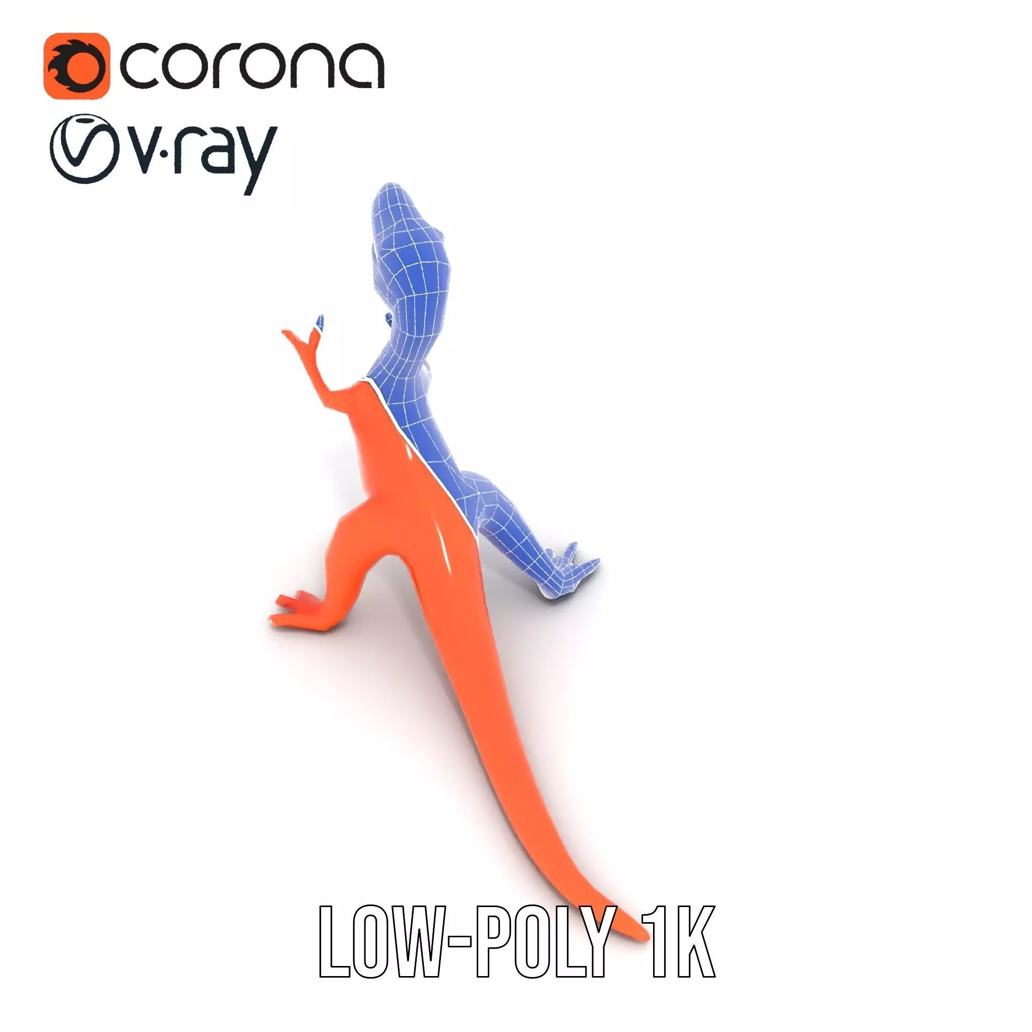 Orange Dinosaur Figure model pack Low-poly 3D model_17