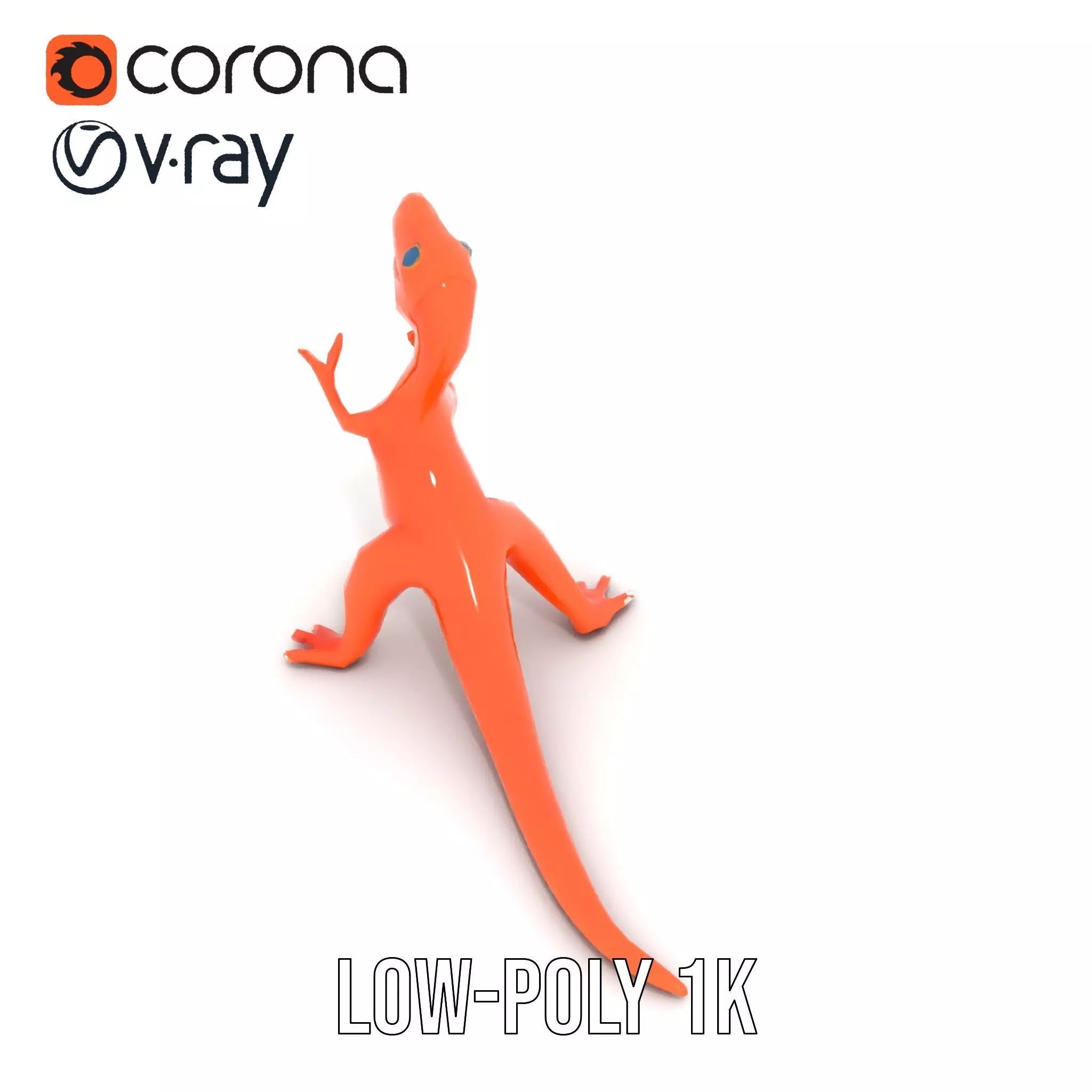 Orange Dinosaur Figure model pack Low-poly 3D model_19