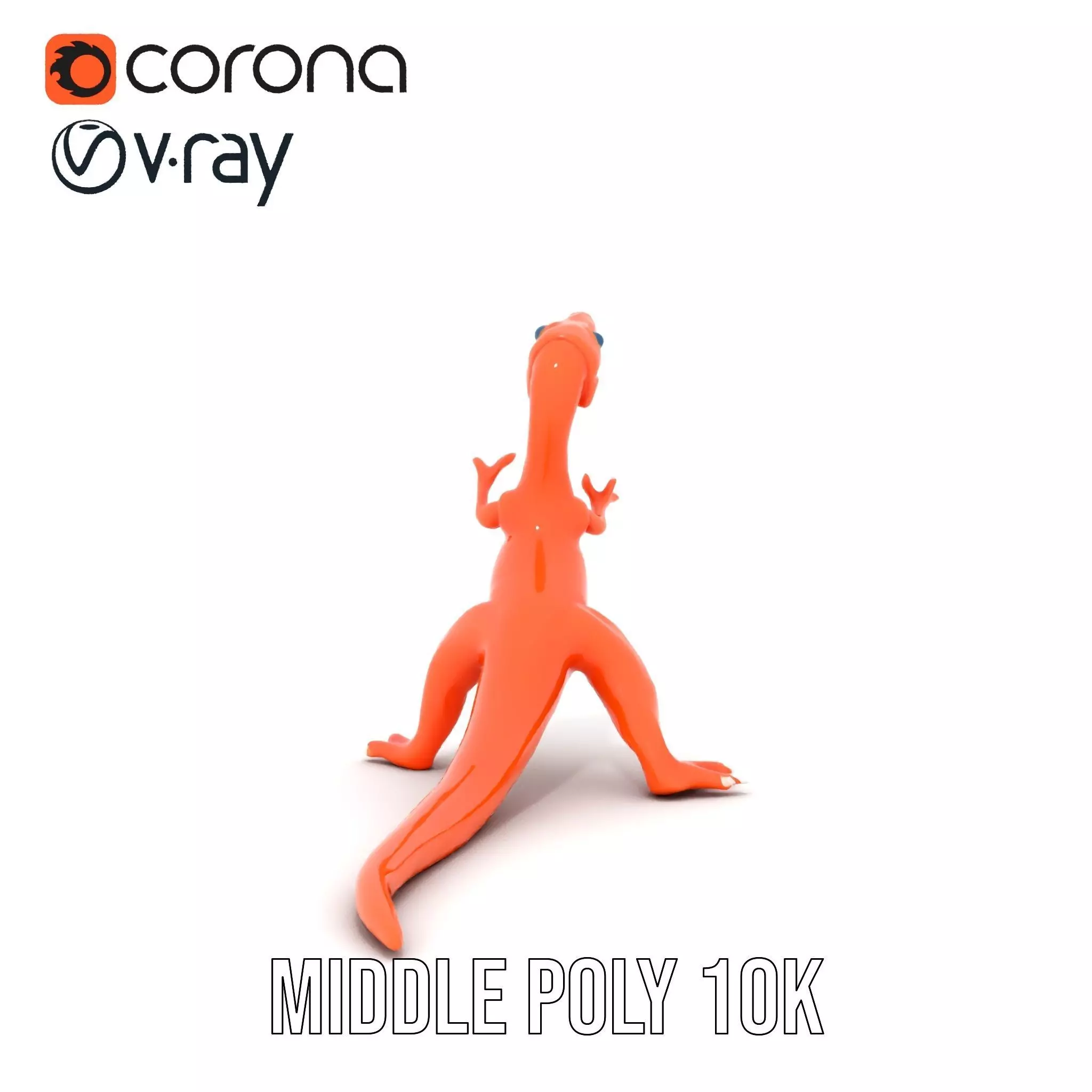 Orange Dinosaur Figure model pack Low-poly 3D model_16