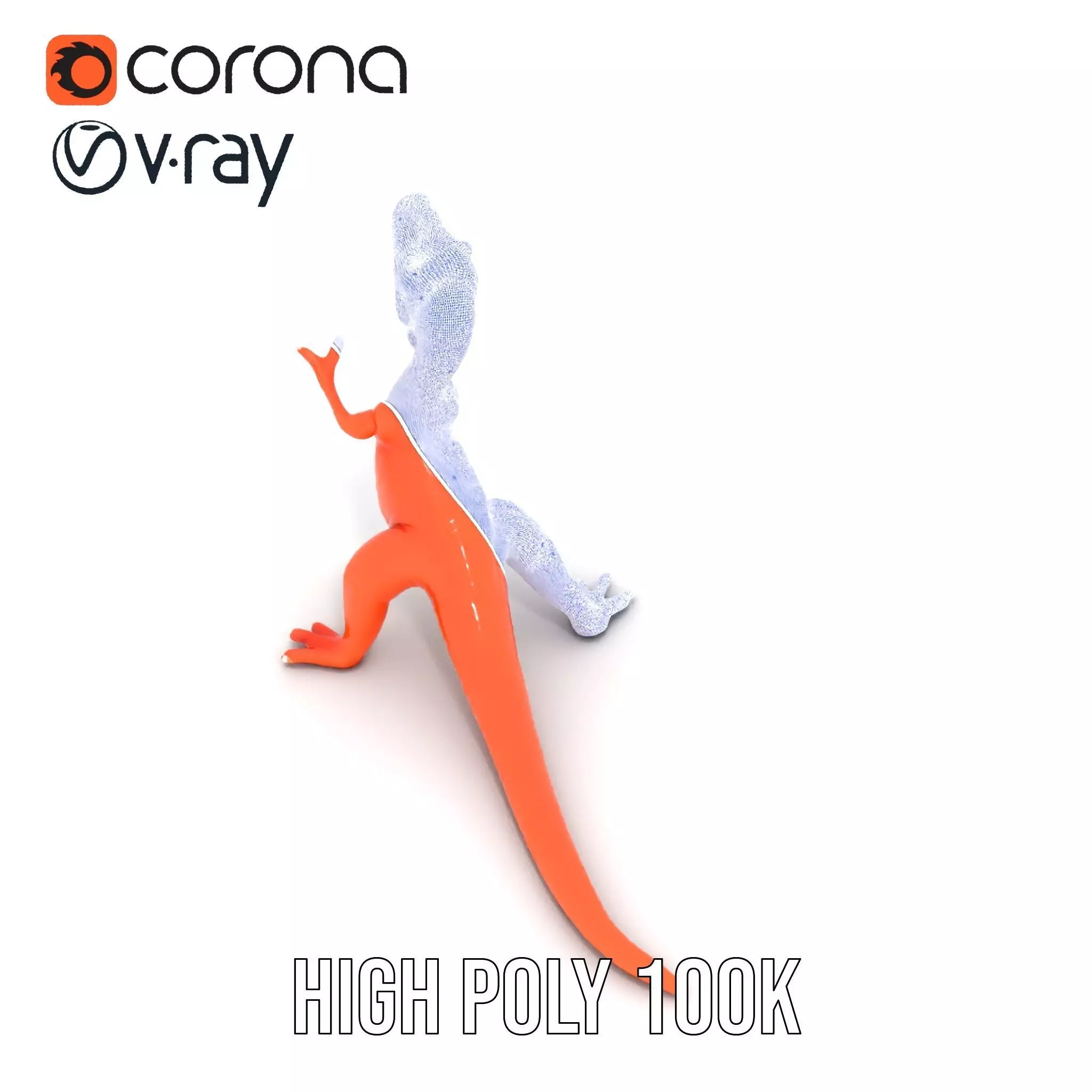Orange Dinosaur Figure model pack Low-poly 3D model_23
