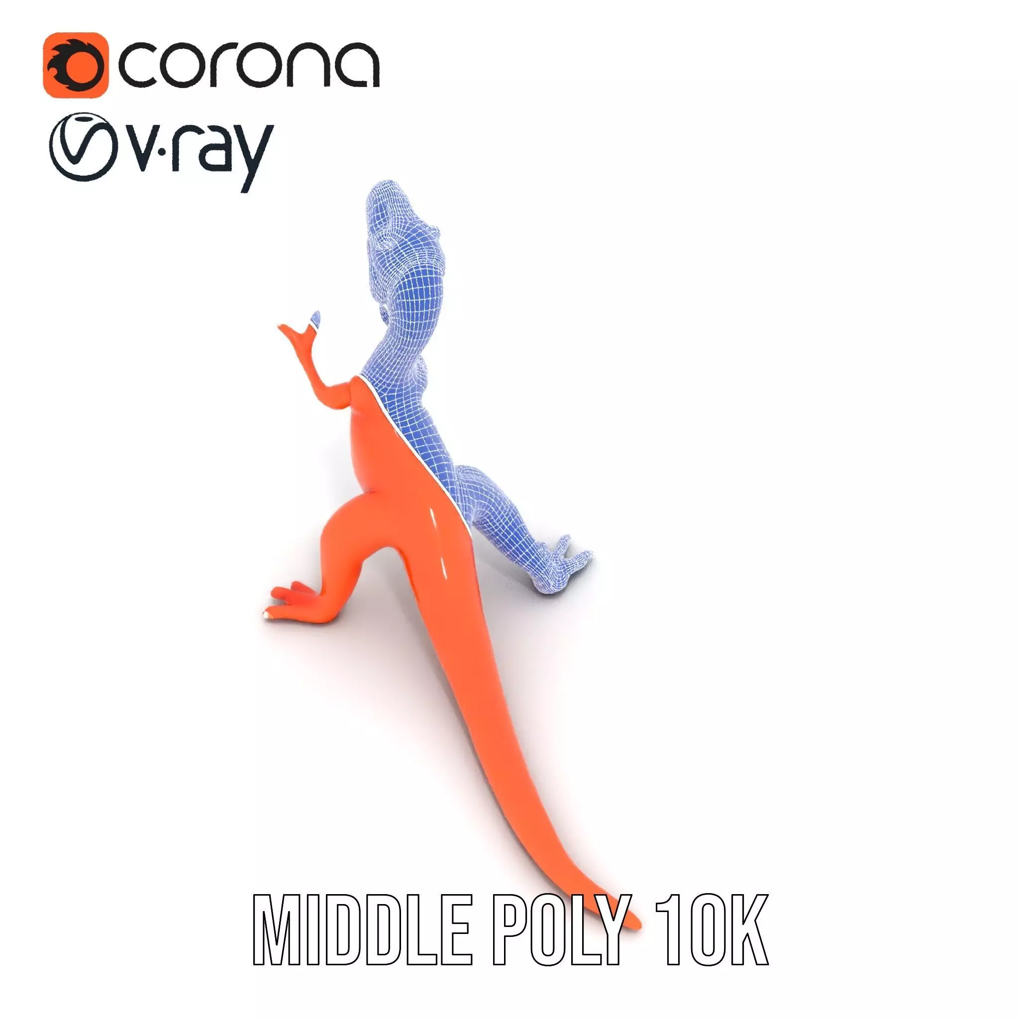 Orange Dinosaur Figure model pack Low-poly 3D model_21