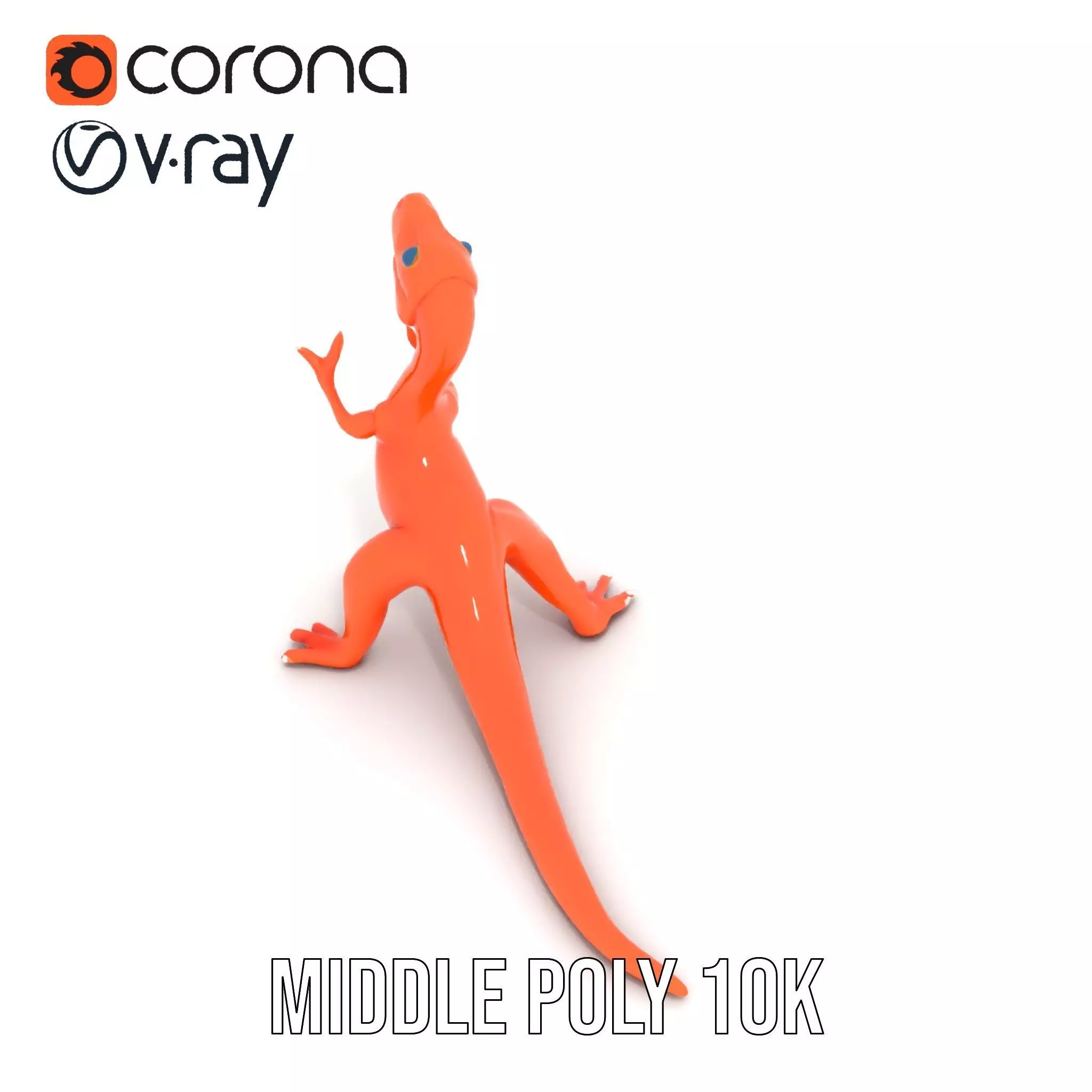 Orange Dinosaur Figure model pack Low-poly 3D model_5