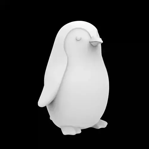 Minimalist Penguin Figurine 3D Print Model