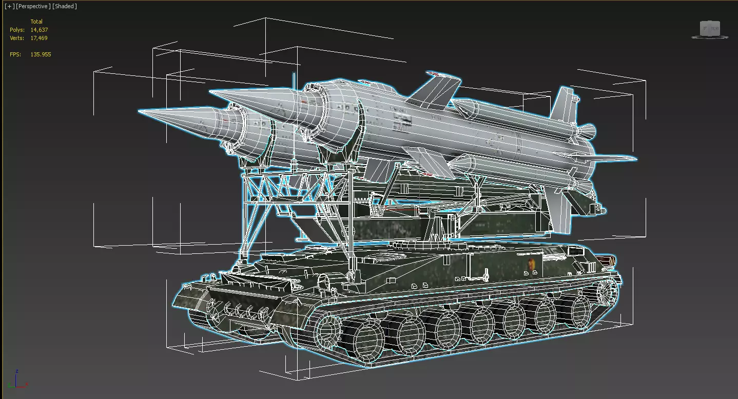 2K11M3 Krug  Low-poly 3D model_9