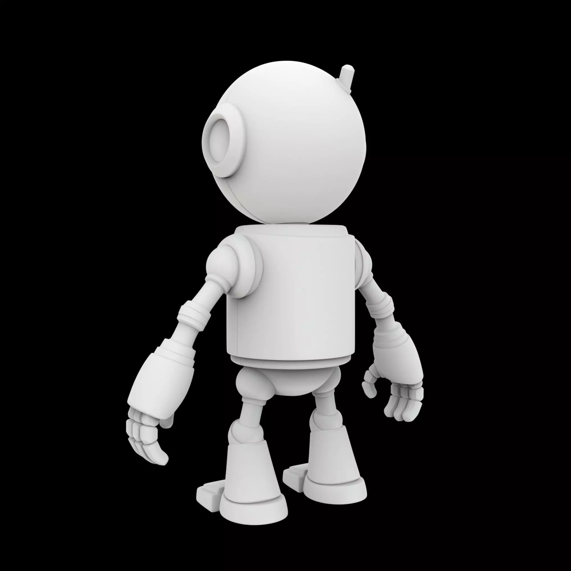 One Eyed Robot Figurine 3D Print Model 3D print model_2