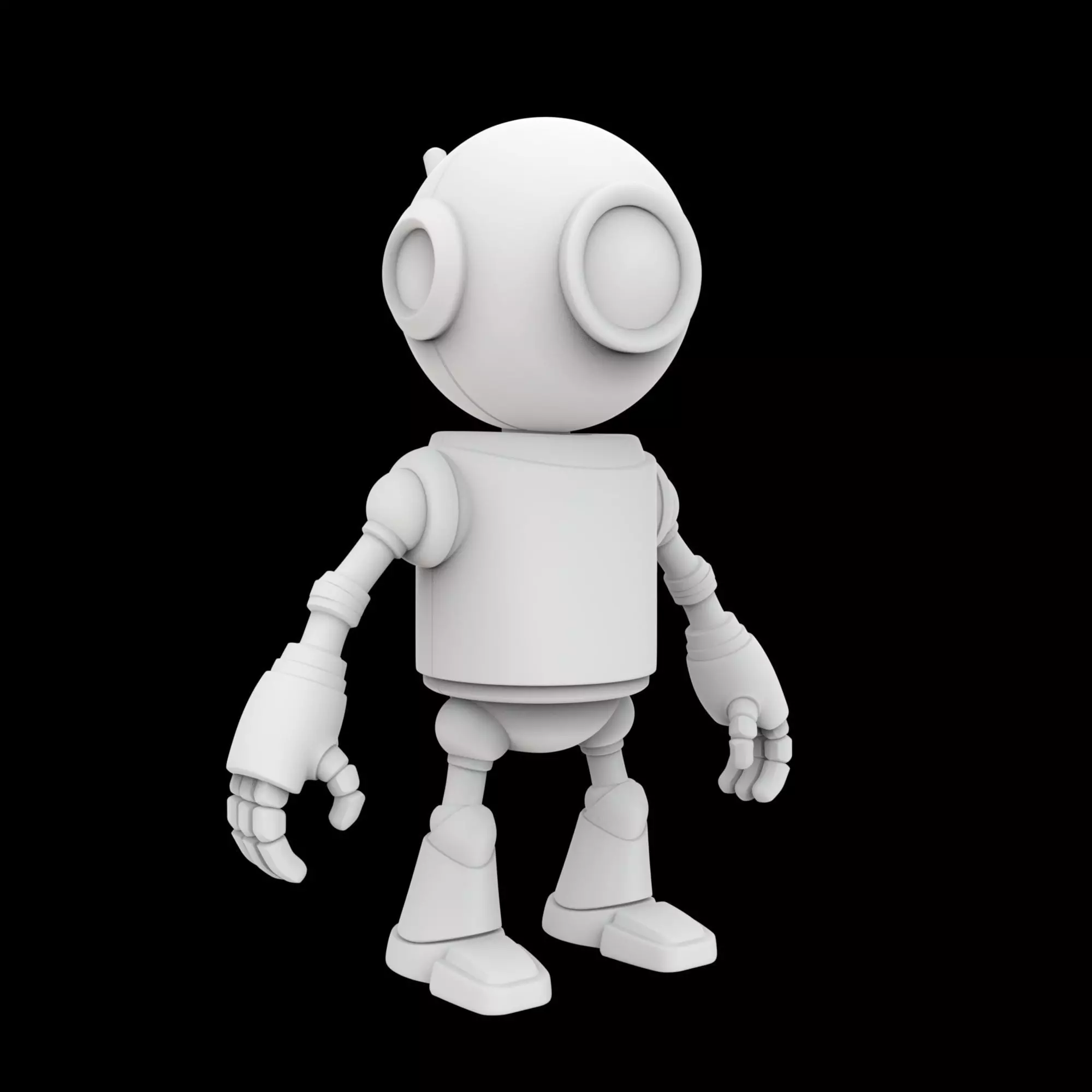 One Eyed Robot Figurine 3D Print Model 3D print model_0
