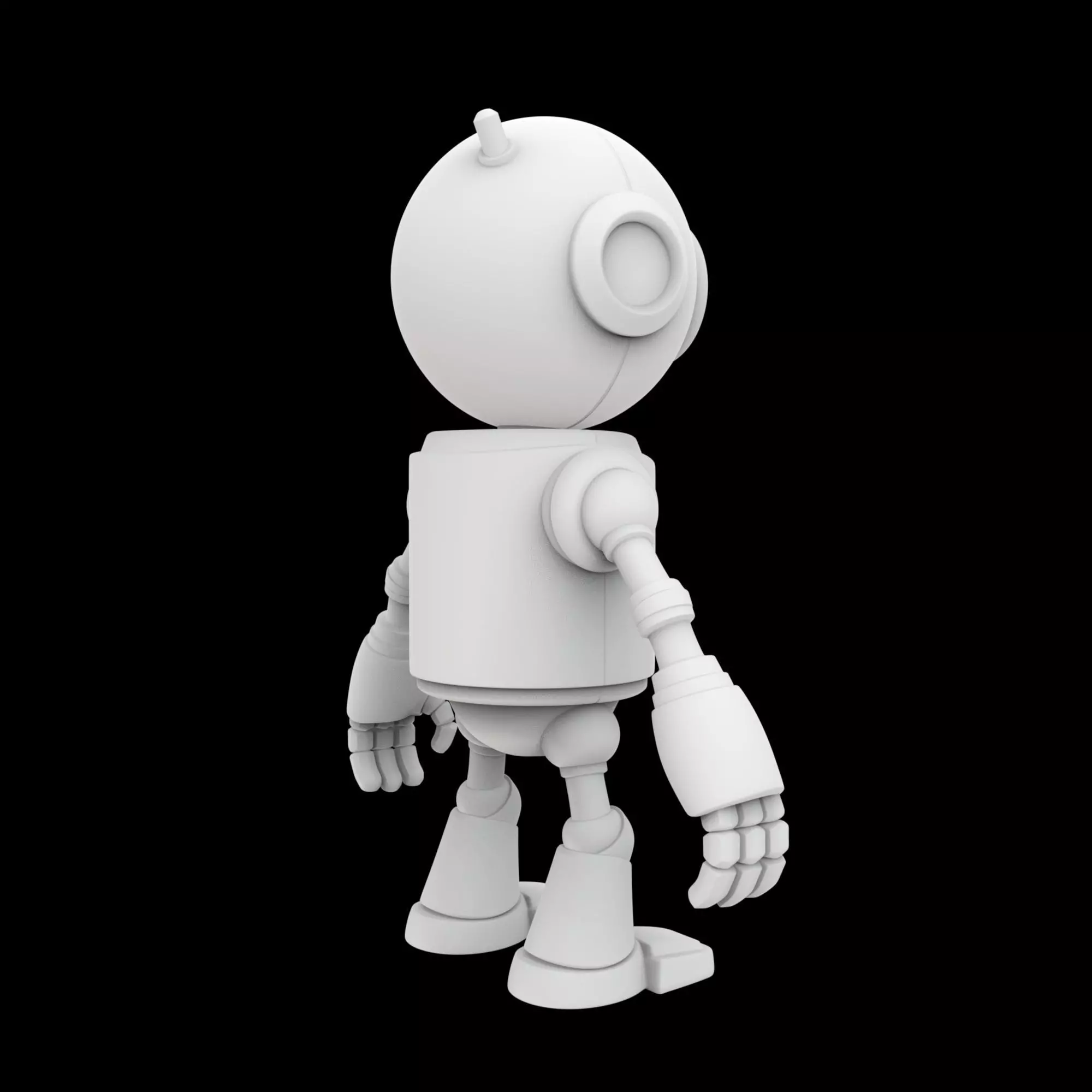 One Eyed Robot Figurine 3D Print Model 3D print model_3