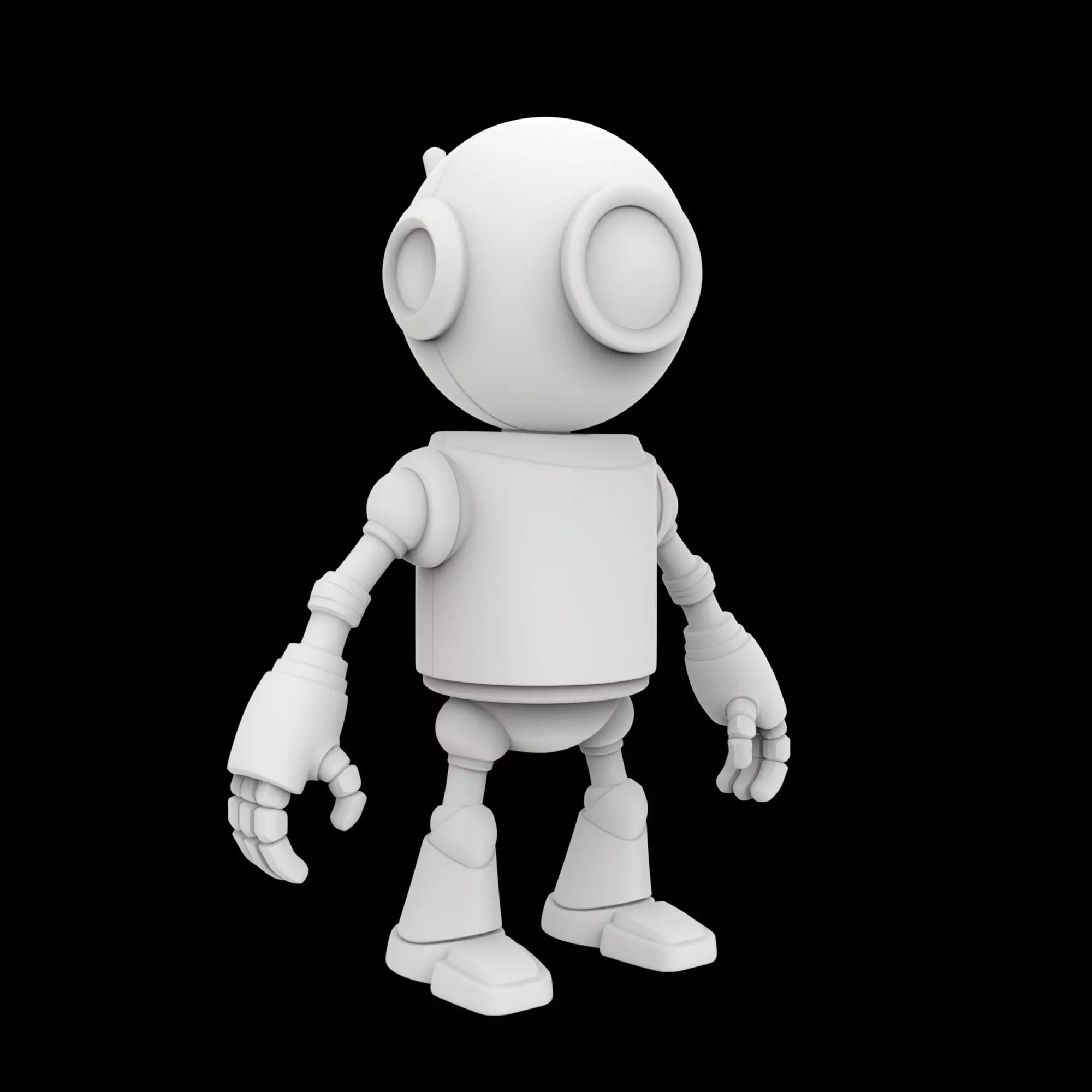 One Eyed Robot Figurine 3D Print Model 3D print model_4