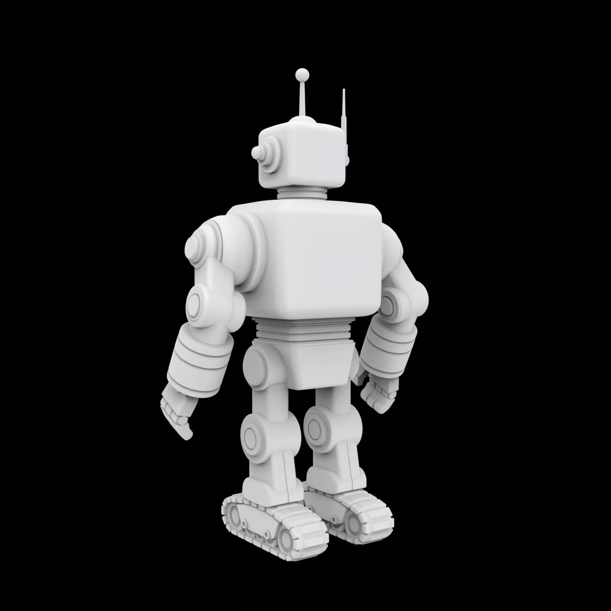 Retro Robot Figurine 3D Print Model 3D print model_2